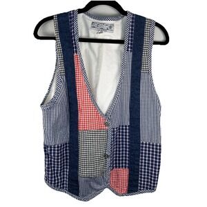 Agapo Collection VTG SZ MED‎ Plaid Patchwork Vest Artsy Grandmacore Cottagecore